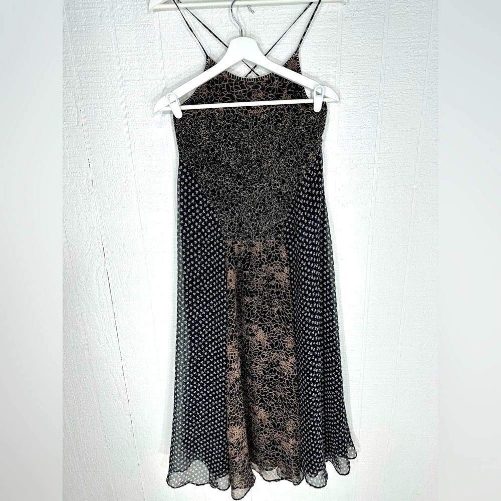 Free people patch work chiffon a line maxi dress size 0